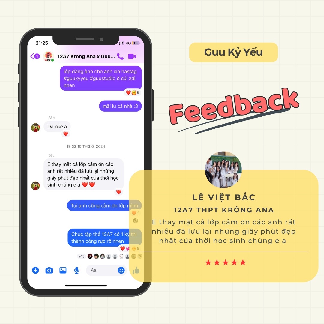 Feedback Guu Kỷ Yếu - Chụp Ảnh Kỷ Yếu BMT Toàn Quốc Sài Gòn HCM